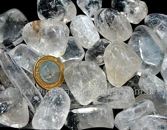 5 kg Cristal Transparente Rolado Pedra G 30 a 45mm Tipo C
