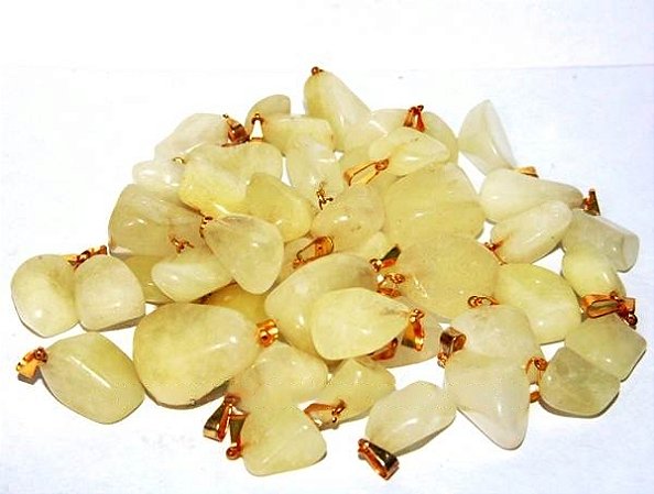 10 Pingente Pedrinha Enxofre na Matriz Pino Banho Dourado Atacado
