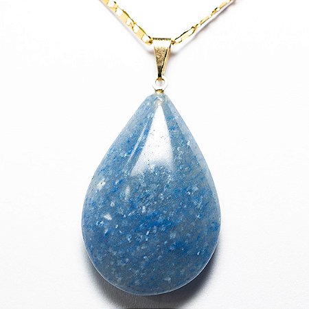 05 Pingente Gota Quartzo Azul Pedra Natural Montagem Pino Dourado Atacado