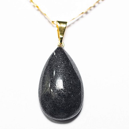 10 Pingente Gota Quartzo Preto Pedra Natural Montagem Pino Dourado Atacado