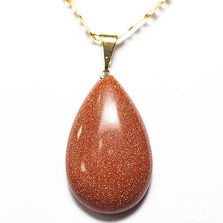 10 Pingente Gota Pedra do Sol Lapidado Montagem Pino Dourado Atacado