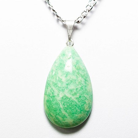 03 Pingente Gota Amazonita Verde Pedra Natural Pino Prateado Atacado