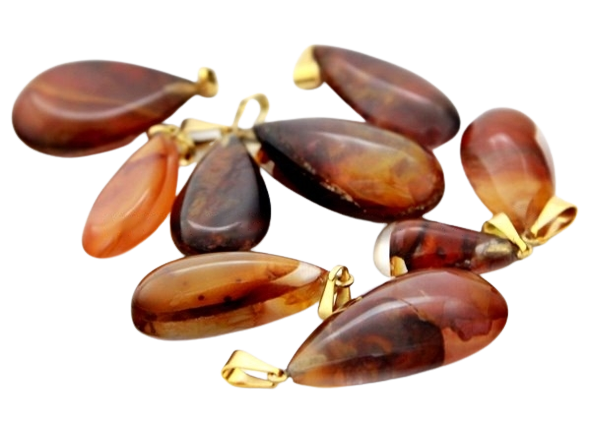 10 Pingente Gota Hematoide Amarelo Pequeno Pedra Natural Dourado Atacado