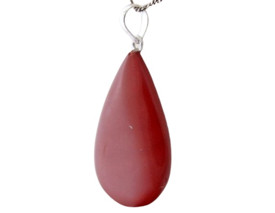 10 Pingente Gota Pedra Jaspe Vermelho Montagem Prata 950 Atacado