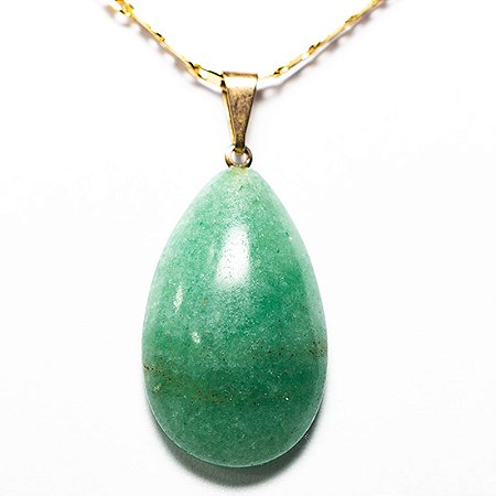 05 Pingente Gota Quartzo Verde Pedra Natural Montagem Dourado Atacado