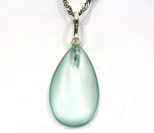 10 Pingente Gota Obsidiana Verde Montagem Prata 950 Atacado