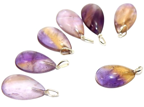 05 Pingente Gota Pedra Ametrino Pino Prata 950 Atacado