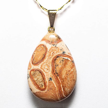 10 Pingente Gota Pedra Jaspe Leopardo Montagem Pino Dourado Atacado