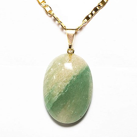 10 Pingente Cabochão Oval Pedra Ônix Verde Montagem Dourado