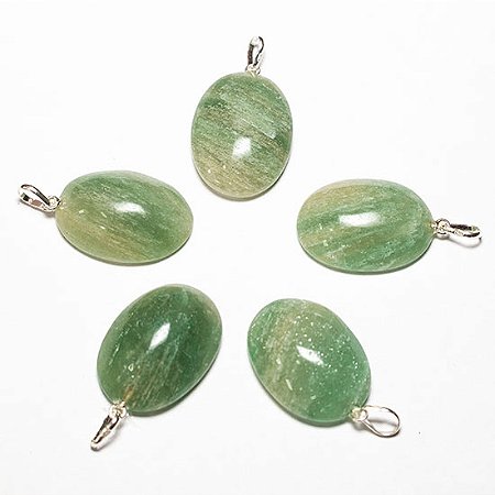 10 Pingente Cabochão Oval Pedra Onix Verde Natural Pino Prata 950 Atacado