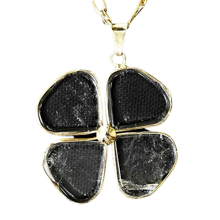 10 Pingente Trevo Pedra Cristal Quartzo Natural Dourado Atacado