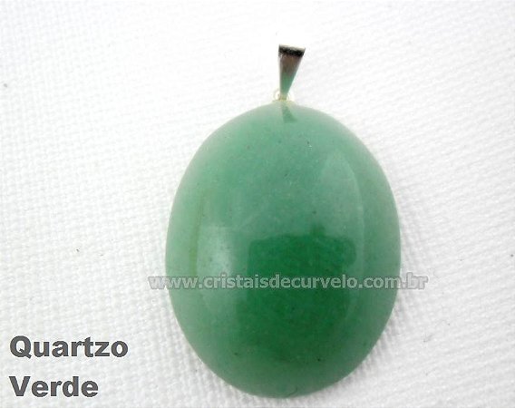 50 Pingente Cabochão QUARTZO VERDE Pedra Natural Castoação Pino Banhado Prata