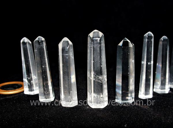 01 Mini Pontinha Quartzo Cristal Pedra Natural 40mm MP4944