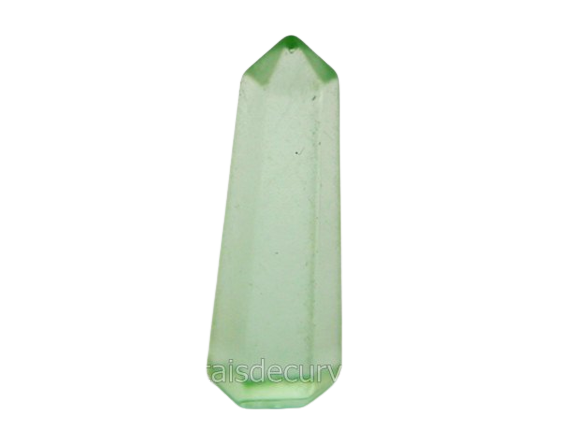 01 Mini Pontinha Obsidiana Verde Pedra Extra Natural 25 a 35mm