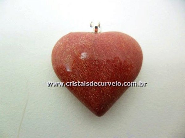 50 Pingente CORAÇÃO QUARTZO VERMELHO Pedra Natural Castoação Banhado Prata.