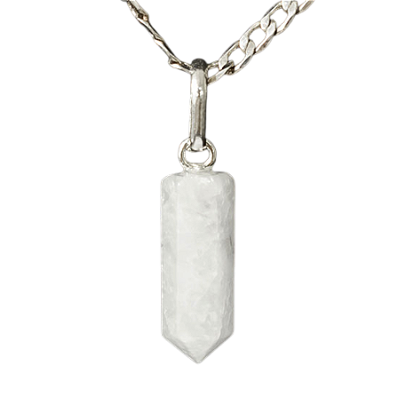 03 Pingente Micro Pontinha Pedra Quartzo Leitoso Pino Prata 950 Atacado