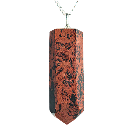 05 Pingente Pontinha Obsidiana Mahogany Grande Pino Prata 950 Atacado