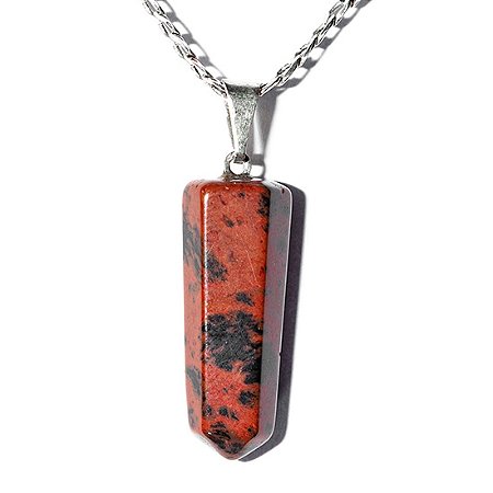 10 Pingente Pontinha Pedra Obsidiana Mahogany Presilha e Pino Prateado Atacado