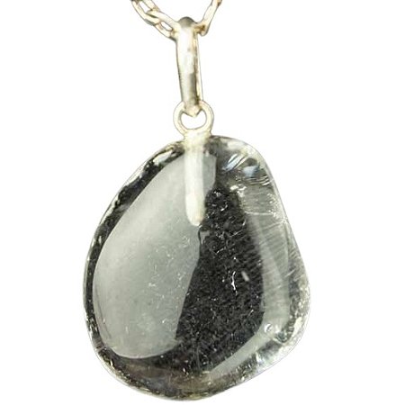 Colar Pedra Cristal Rolada Montagem na Prata 950