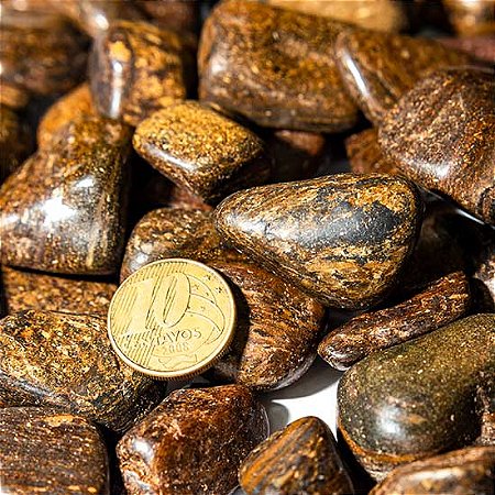 1kg Bronzita Rolado Pedra Natural M 20 a 35mm Tipo B