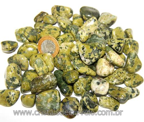 1kg Serpentinita Rolado Pedra Natural M 20 a 35mm Tipo B