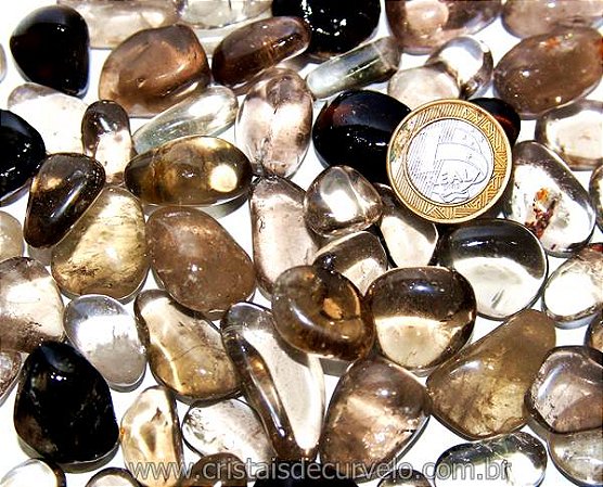 1kg Quartzo Fumê Rolado Pedra Natural M 20 a 35mm Tipo A