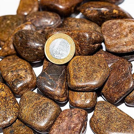 1kg Bronzita Rolado Pedra Natural G 30 a 45mm Tipo B