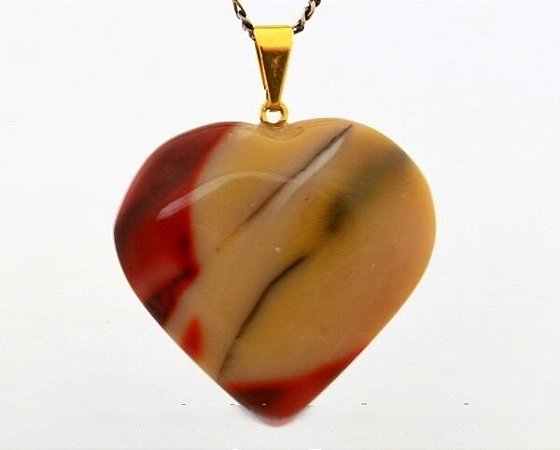 10 Pingente Coração Jaspe Mocaita Natural Montagem Dourado Atacado