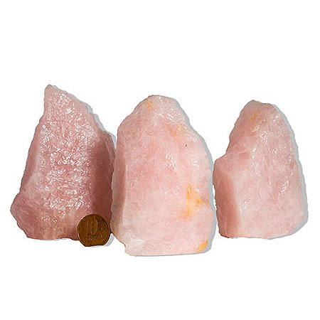 03 Cristal Rosa Pedra Pé Serrado 200 a 300g 8 a 12cm Tipo B