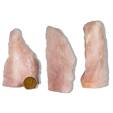03 Cristal Rosa Pedra Pé Serrado 100 a 200g 5 a 10cm Tipo B