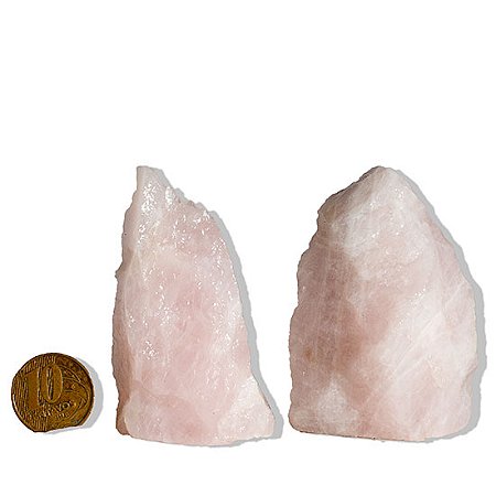 02 Cristal Rosa Pedra Pé Serrado 180g 6 a 7cm Tipo B
