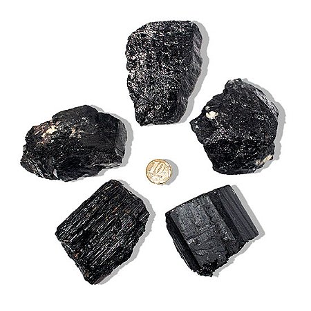 10 Turmalina Preta Pedra Natural 200 a 250g Média 7cm Tipo B Atacado