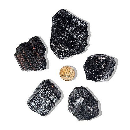 10 Turmalina Preta Pedra Natural 60 a 70g Média 5cm Tipo B Atacado