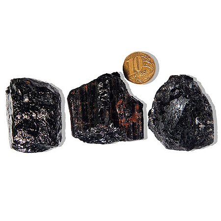 03 Turmalina Preta Pedra Natural 60 a 70g Média 5cm Tipo B Atacado