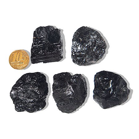 10 Turmalina Preta Pedra Natural 30 a 50g Média 4cm Tipo B Atacado
