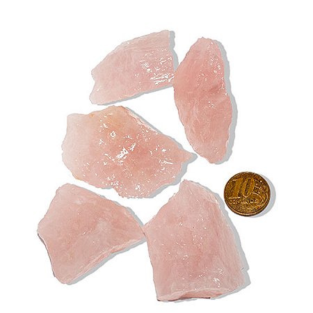 03 Cristal Rosa Pedra Bruto 20 a 50g Média 2 a 5cm Tipo B