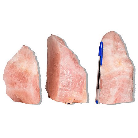05 Cristal Rosa Pedra Pé Serrado Natural 1 a 2Kg 18cm Tipo B