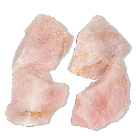 03 Cristal Rosa Pedra Bruto 400 a 500g Média 5 a 10cm Tipo B