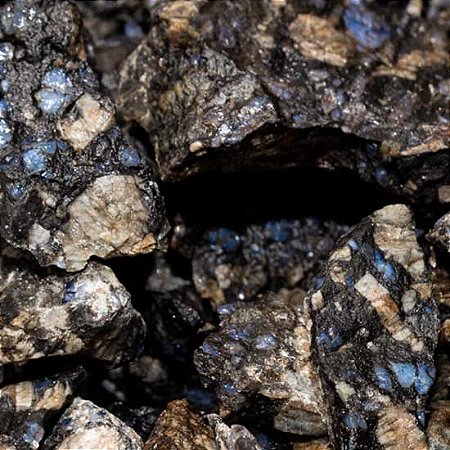 01 Kg Cascalho Bruto Riolita Azul Natural 10 a 70mm Tipo A