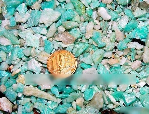 0,2 Kg Cascalho Bruto Amazonita Verde 8 a 15mm Tipo A