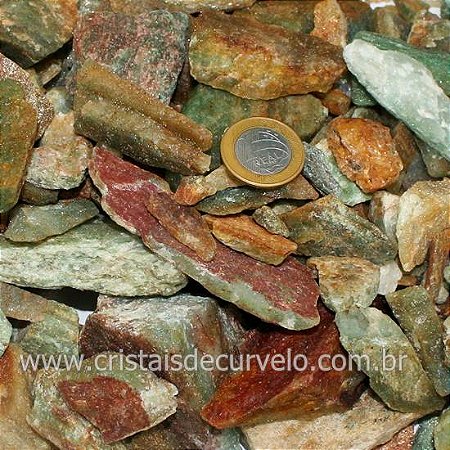 05 Kg Cascalho Bruto Aventurina Verde 10 a 20mm Tipo B