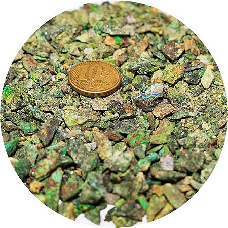 0,1 Kg Cascalho Bruto Malaquita Verde 10 a 20mm Tipo B