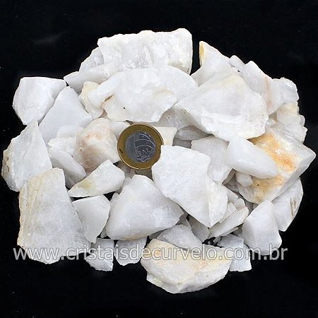 05 Kg Cascalho Bruto Quartzo Leitoso 10 a 20mm Tipo B