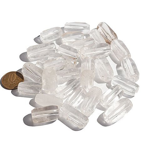 10 Barril Furado Longitudinal Pedra Cristal 25mm Tipo B