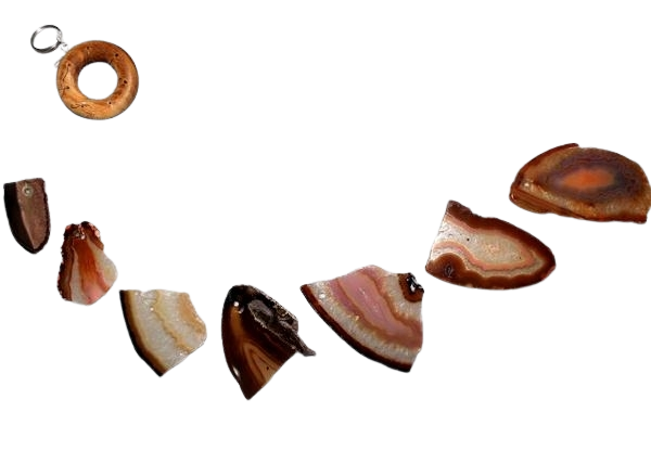 10 Mensageiro dos Ventos Chapas de Ágata Marrom Paz e Calma
