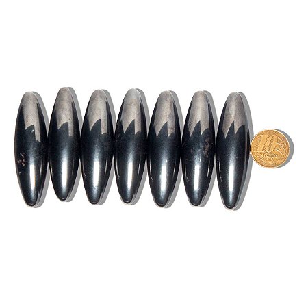 03 Massageador Bastão Hematita Imantada Pedra Natural 60mm