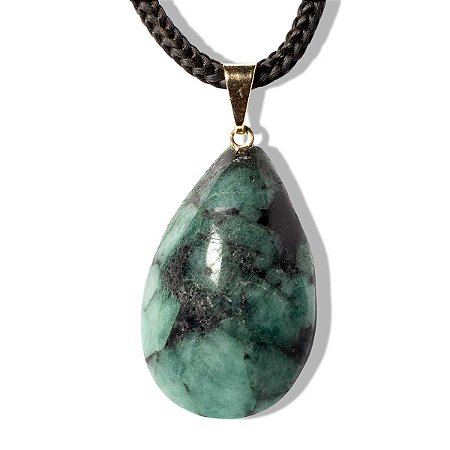 05 Pingente Gota Esmeralda Montagem Pino Dourado Com Defeito