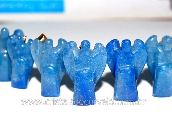 10 Anjo Quartzo Azul natural Lapidado Artesanal 3 cm