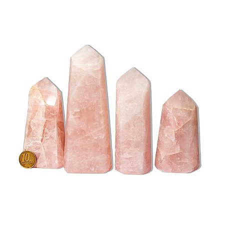 01 Kg Pontas Quartzo Rosa 200 a 350g Tipo B Gerador Atacado