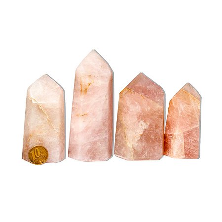 01 kg Pontas Quartzo Rosa 200 a 350g Tipo C Gerador Atacado